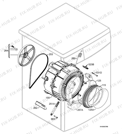 Взрыв-схема стиральной машины Aeg Electrolux L56870 - Схема узла Functional parts 267